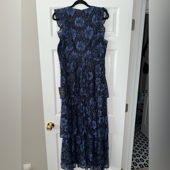 Lulu's Blue and Black Tiered Ruffled Maxi Dress - Picture 3 of 5